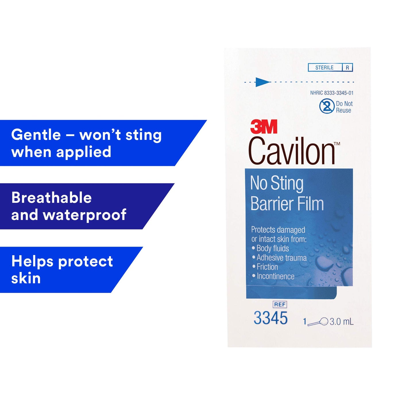 3M™ Cavilon™ No Sting Barrier Film, 3343, 1ML Wand, 25 Each / Carton, 4 Carton / Case