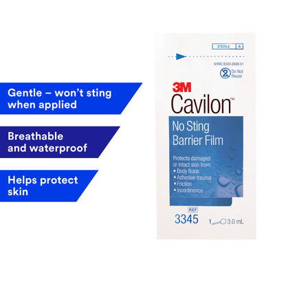 3M™ Cavilon™ No Sting Barrier Film, 3343, 1ML Wand, 25 Each / Carton, 4 Carton / Case
