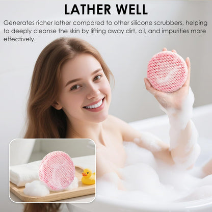 INNERNEED Duschbürste aus weichem Silikon in Lebensmittelqualität, Hand-Körperbürste zur Hautreinigung, sanftes Peeling, gute Schaumbildung (Schwarz)