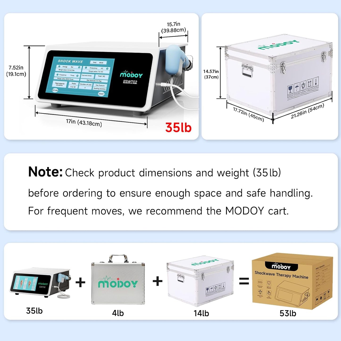 2026 MODOY Shockwave Therapy Machine for Joint/Muscle Pain Relief, FSA/HSA Eligible Shockwave Therapy, Non-Invasive Extracorporeal ESWT Shock Wave Therapy Device, Ideal for Home & Clinical Use(White)