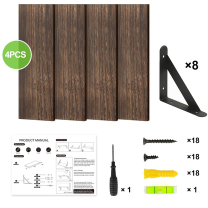 Fixwal Floating Shelves for Wall, Wood Wall Mounted Shelves for Bedroom, Bathroom, Living Room, Kitchen Storage and Decor(Brown, Set of 4, 16.5 Inch)