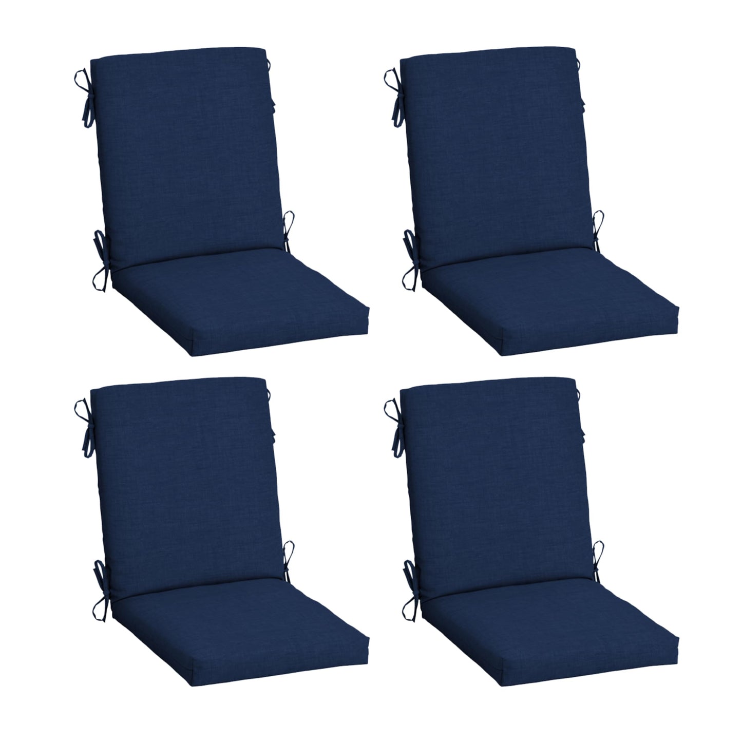 Arden 2-Pack Outdoor Patio Dining Chair Cushion, 20x44, Rain-Proof Seat Pad, Fade-Resistant Outdoor Cushion Black Cabana Stripe