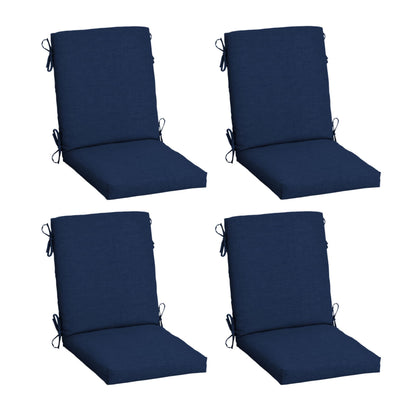 Arden 2-Pack Outdoor Patio Dining Chair Cushion, 20x44, Rain-Proof Seat Pad, Fade-Resistant Outdoor Cushion Black Cabana Stripe