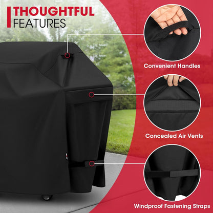 UNICOOK BBQ Abdeckung 60 Zoll, Hochleistungs-Wasserdichte Grillabdeckung, Spezielle Licht- und UV-beständige Outdoor-Grillabdeckung, Grillzubehör Kompatibel mit Weber Char-Broil Nexgrill und mehr