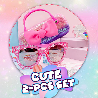PinkSheep Sonnenbrille für Mädchen, polarisierte Sonnenbrille für Babys und Kinder mit Etui, Einhorn, Oval, Katzen, Herzbrillen, UV400-Schutz