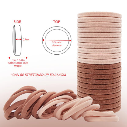 Kitsch Schwarze Haargummis ohne Haarschäden – Starke, dehnbare Haarbänder | Weiche Nylon-Pferdeschwanzhalter, ziepen nicht, ideal für Hochsteckfrisuren und Zöpfe | Ideale Geschenke für Frauen – Schwarz, 20 Stück