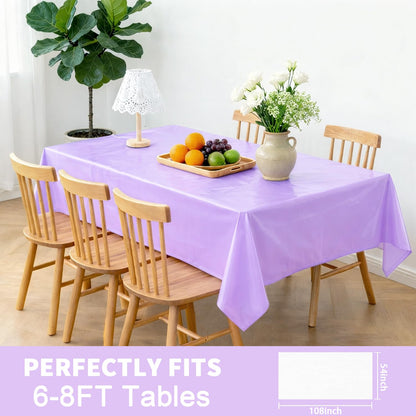 Vyntra Plastik-Tischdecken, 8er-Pack, 137 x 274 cm, rechteckig, rosa – Einweg-Party-Tischdecken für Valentinstag, Babyparty, Brautparty