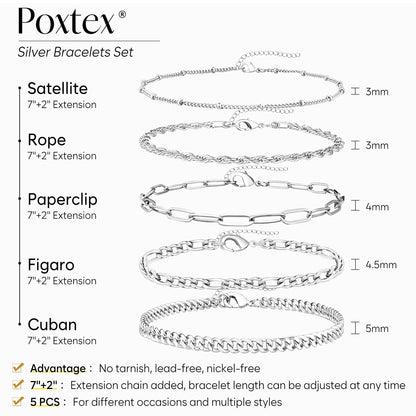 Goldarmbänder für Frauen Stapel Nicht Anlaufen, 14K Vergoldete Stapelbare Armbänder Set für Frauen Trendy, Wasserdicht Einfacher Schmuck Sets Geschenke Inklusive Perlen-/Kuban-/Büroklammer-/Fischgräten-/Seilglieder-Kette, Modeaccessoires