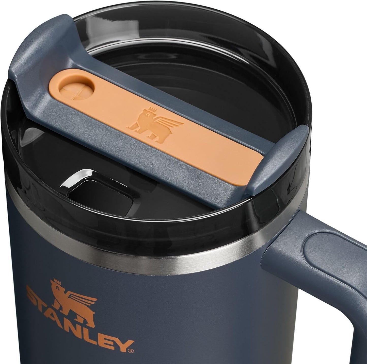 Vaso Stanley Quencher H2.0 con asa y pajita de 40 oz | Tapa Flowstate de 3 posiciones | Compatible con portavasos para viajes | Vaso térmico de acero inoxidable | Sin BPA | Arándano