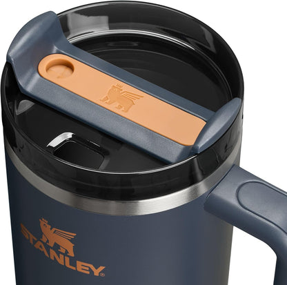 Vaso Stanley Quencher H2.0 con asa y pajita de 40 oz | Tapa Flowstate de 3 posiciones | Compatible con portavasos para viajes | Vaso térmico de acero inoxidable | Sin BPA | Arándano