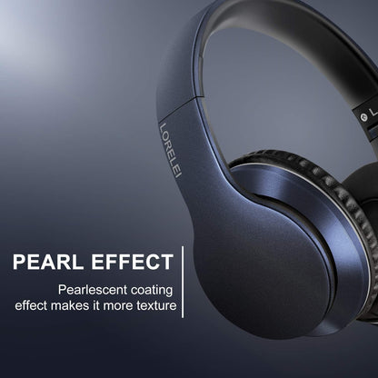 LORELEI X6 Over-Ear Kabelgebundene Stereo-Bass-Kopfhörer mit Mikrofon, Leicht, Faltbar & Portabel mit 1,45M Kabel ohne Verheddern für Smartphone, Tablet, MP3/4, Space Black