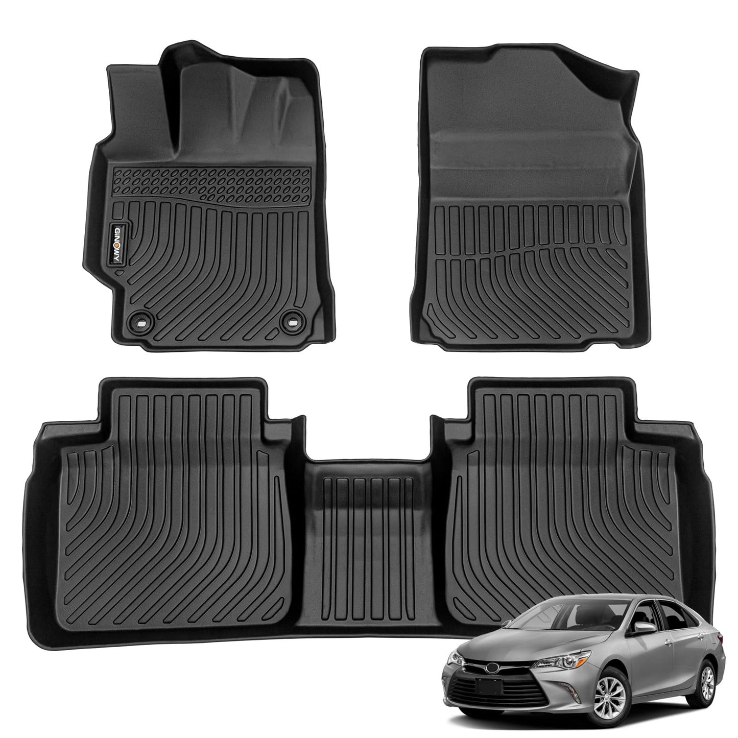GINOWY-Floor Mats for Toyota 4Runner 1996-2002,1st+2nd Row,TPE All Weather Car Mats Custom Fit Rubber Floor Liners Car Accessories for Toyota 4Runner