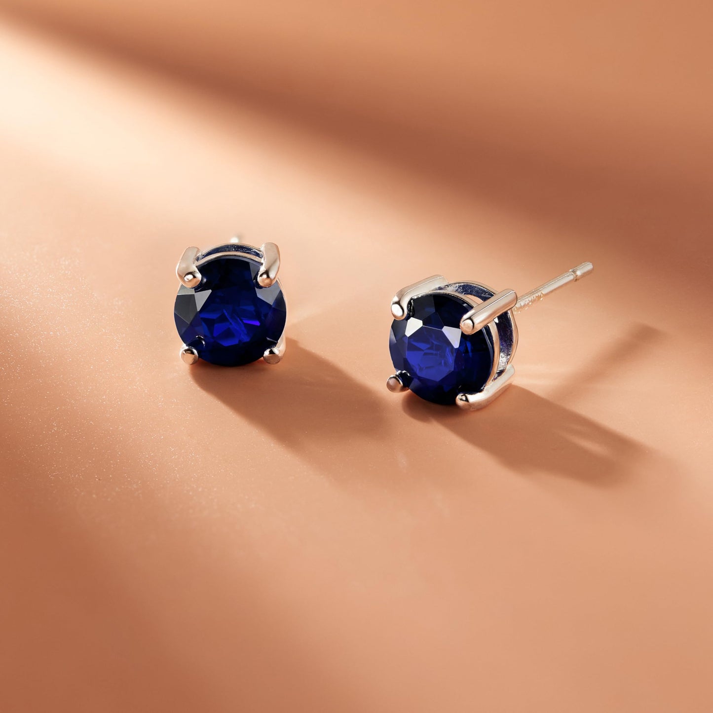 Amazon Essentials Sterling Silver Round Birthstone Stud Earrings