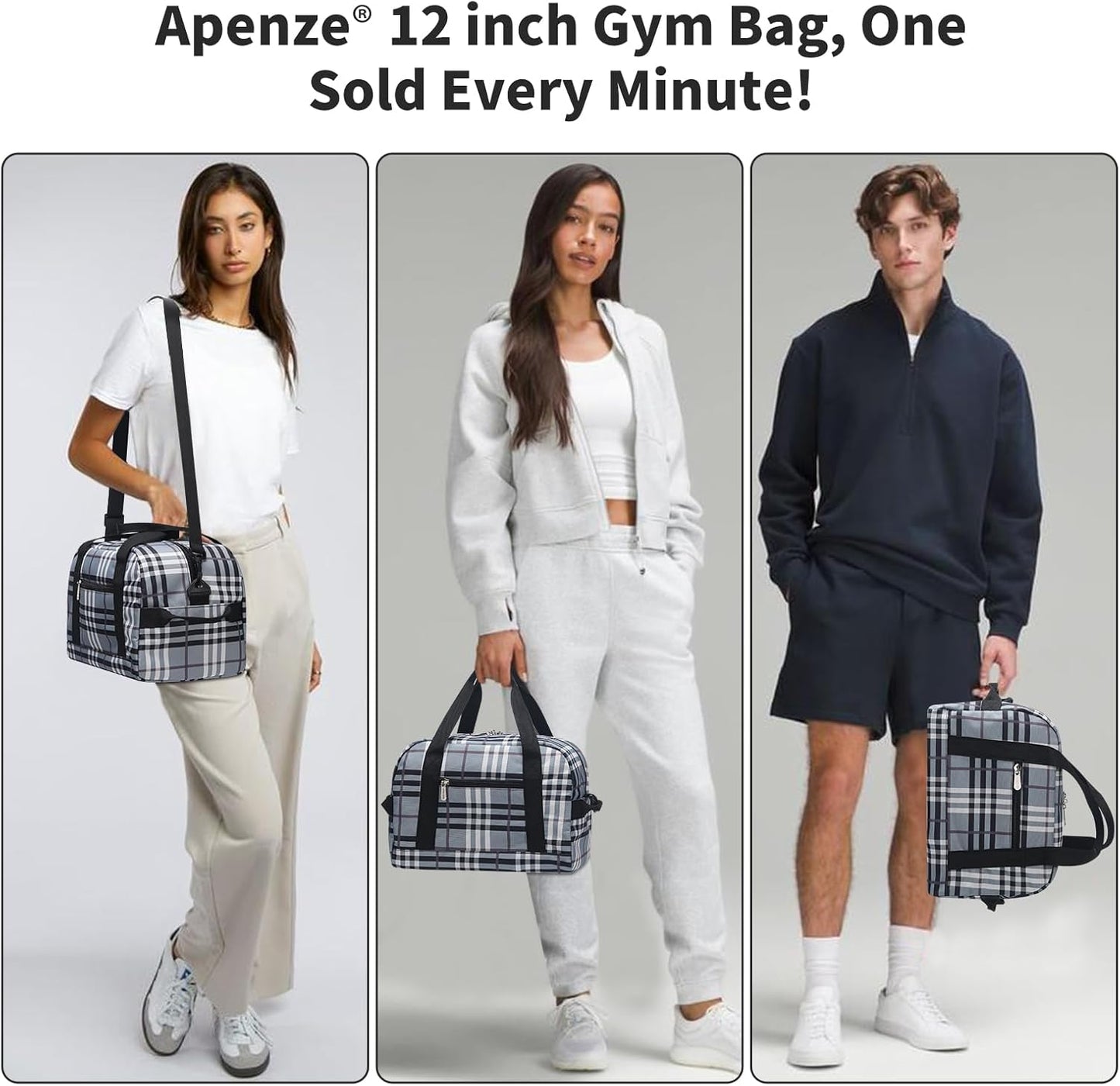 Kleine Sporttasche 18 Zoll Handgepäck Reisetasche für Wochenendtrips Sport-Schwarz