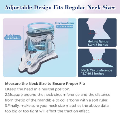 ALPHAY Cervical Traction Device, Neck Stretcher for Cervical Pain Relief, Air Pump Neck Brace with 3 Power Traction and 8 Airbag Support, Neck Decompression and Neck Tension Relief