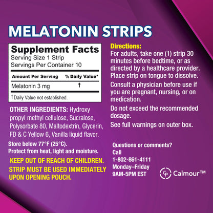 100 Oral Sleep Strips | Quick-Dissolving 3mg Melatonin Strip | Works Faster Than Gummies | Relaxation Napping Supplements | The Ultimate Sleeping Aid for Better Rest and Eye Health