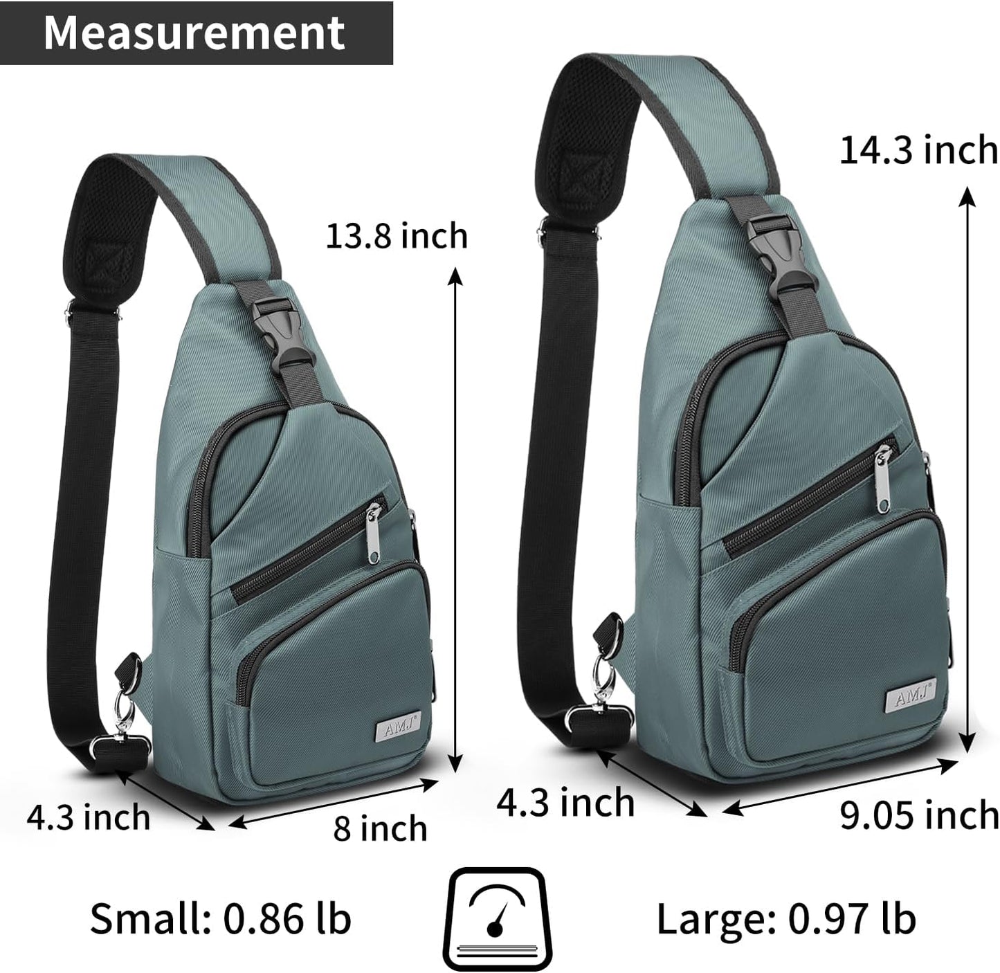 AMJ Sling Bag für Wandern und Outdoor, Umhängetasche, Reise-Brusttasche Daypack für Damen & Herren