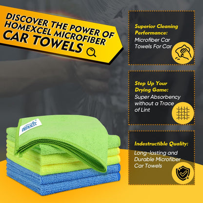 HOMEXCEL Microfiber Cleaning Cloth 12 Pack, 12.5 x 12.5 inch Microfiber Towels for Cars, Ultra Absorbent Car Washing Cloth, Lint Free Streak Free Cleaning Rags for Car, Kitchen, and Window (Grey)