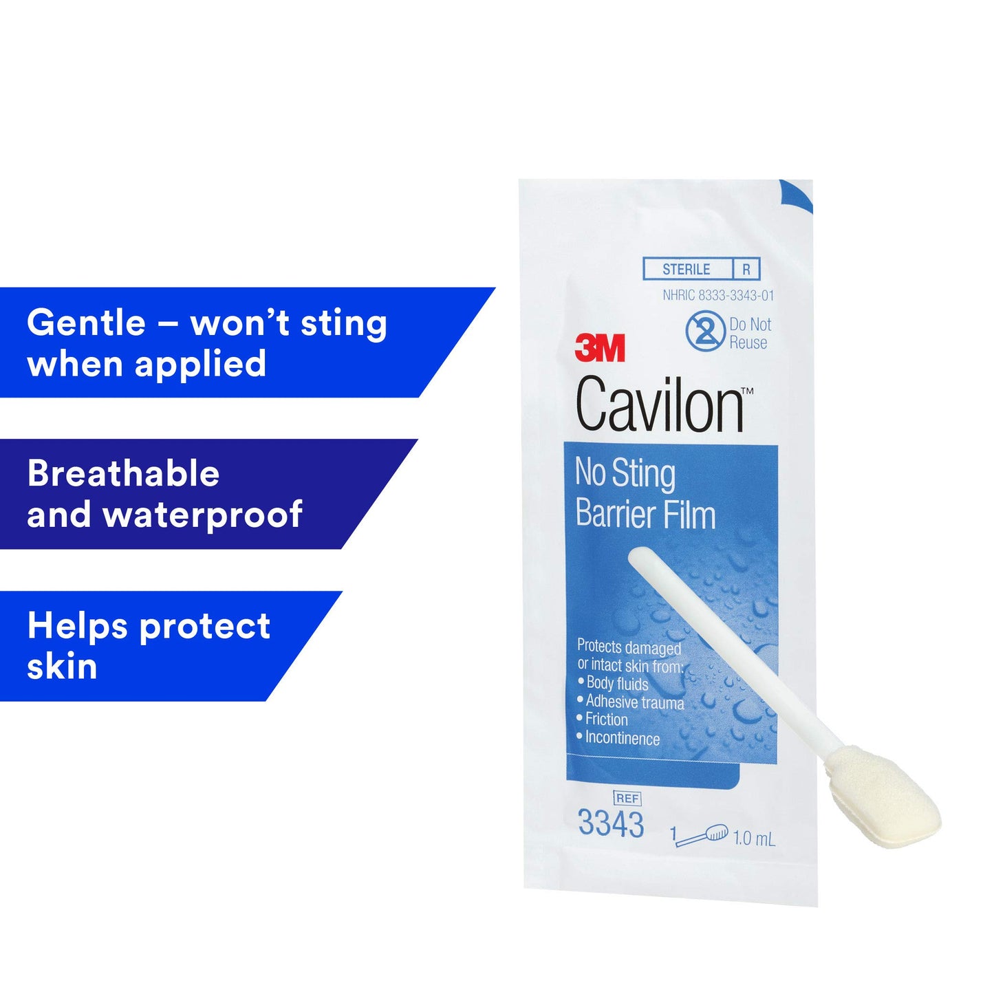 3M™ Cavilon™ No Sting Barrier Film, 3343, 1ML Wand, 25 Each / Carton, 4 Carton / Case