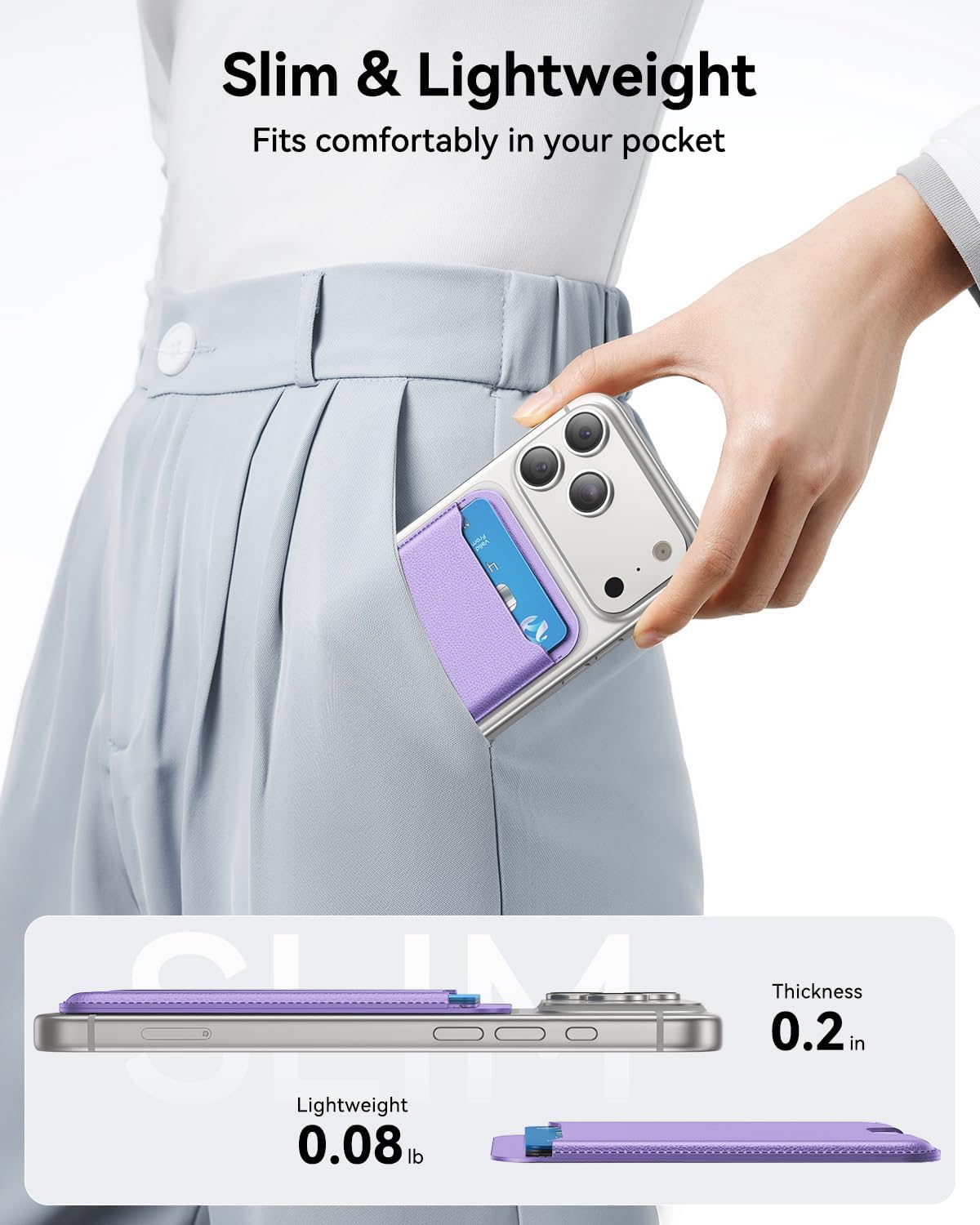 für MagSafe Wallet, 3 Kartenfächer, magnetische schlanke Handy-Geldbörse für iPhone 17/16/15/14/13/12 Pro Max Plus Air Serie, RFID-blockierendes veganes Leder, Schwarz