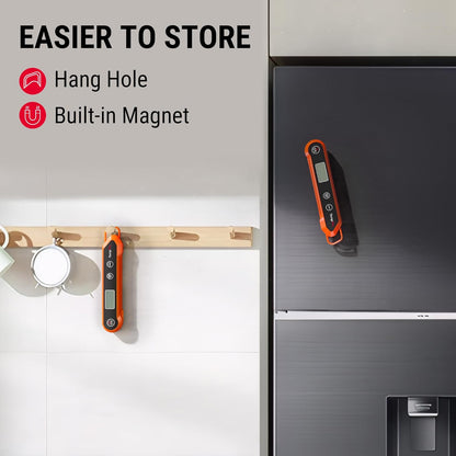 TempPro Digitales Sofortablese-Fleischthermometer zum Grillen, wasserdichtes Küchen-Lebensmittelthermometer mit Kalibrierfunktion und Hintergrundbeleuchtung, zum Backen von Brot, Süßigkeiten, Kochwerkzeug, Utensilien (zuvor ThermoPro)