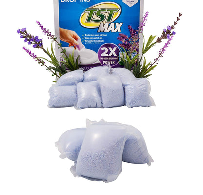 Camco TST MAX RV Toilet Treatment Drop-INs - Control Unwanted Odors & Break Down Waste and Tissue - Safe Septic Tank Treatment - Orange Scent, 30-Pack (41183)