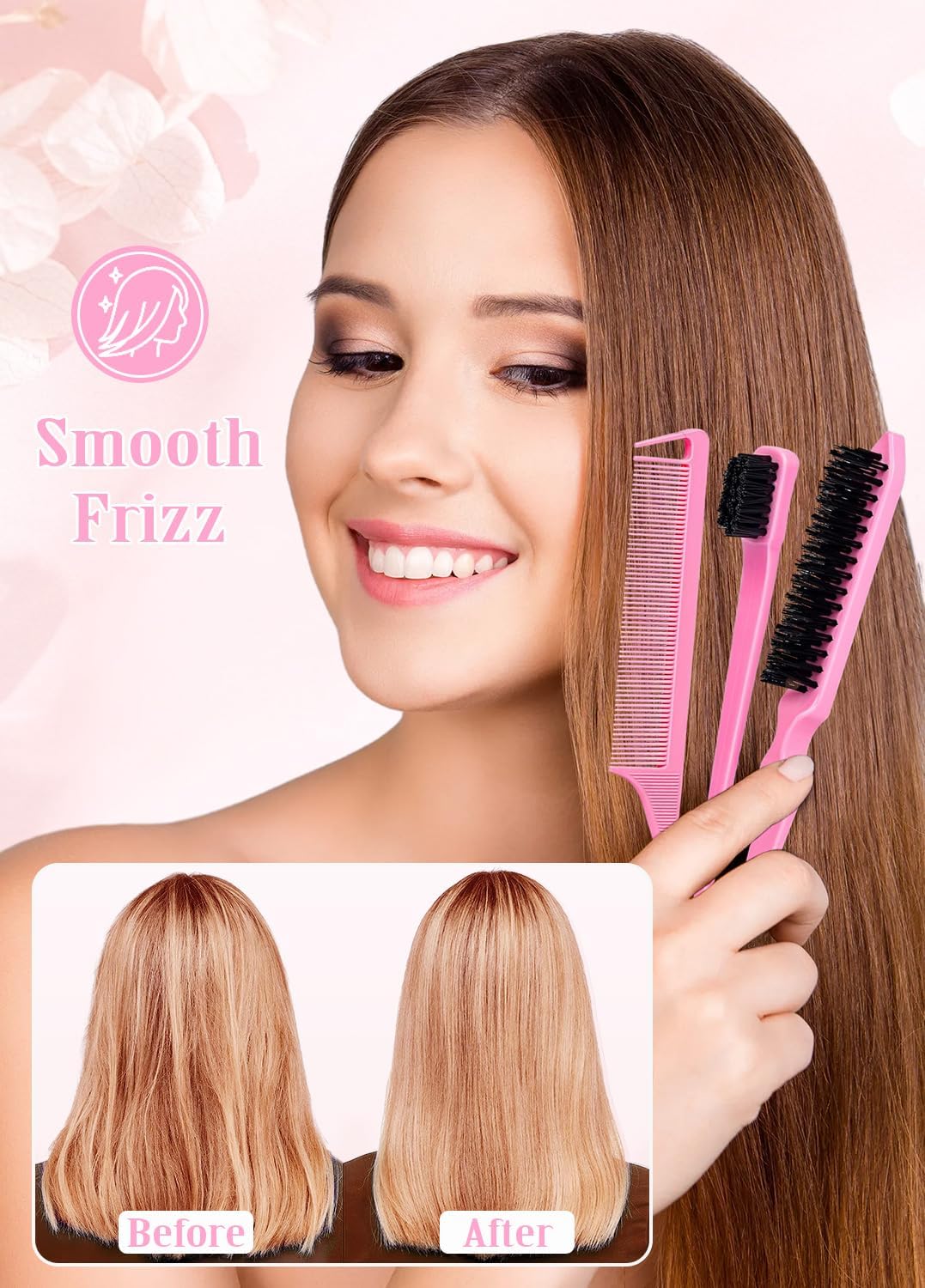 Haarbürste für Sleek-Look, Haarwachs-Stick für glatte abstehende Haare, gegen Frizz, für elegante Pferdeschwänze, Dutts – Gel, Pomade, Balsam-Stick für Frauen – Styling-Accessoires für Mädchen, Kinder