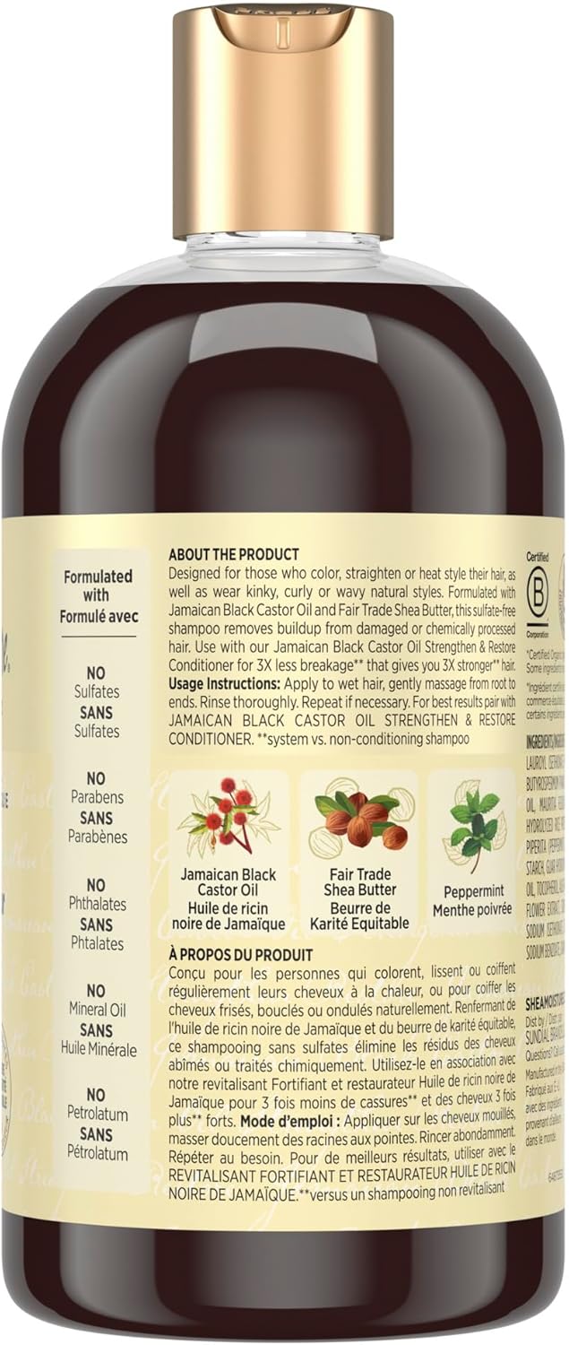 SheaMoisture Jamaican Black Castor Oil Stärke & Aufbau für strapaziertes oder chemisch behandeltes Haar Leave-In Conditioner tierversuchsfreie Haarpflege 340ml