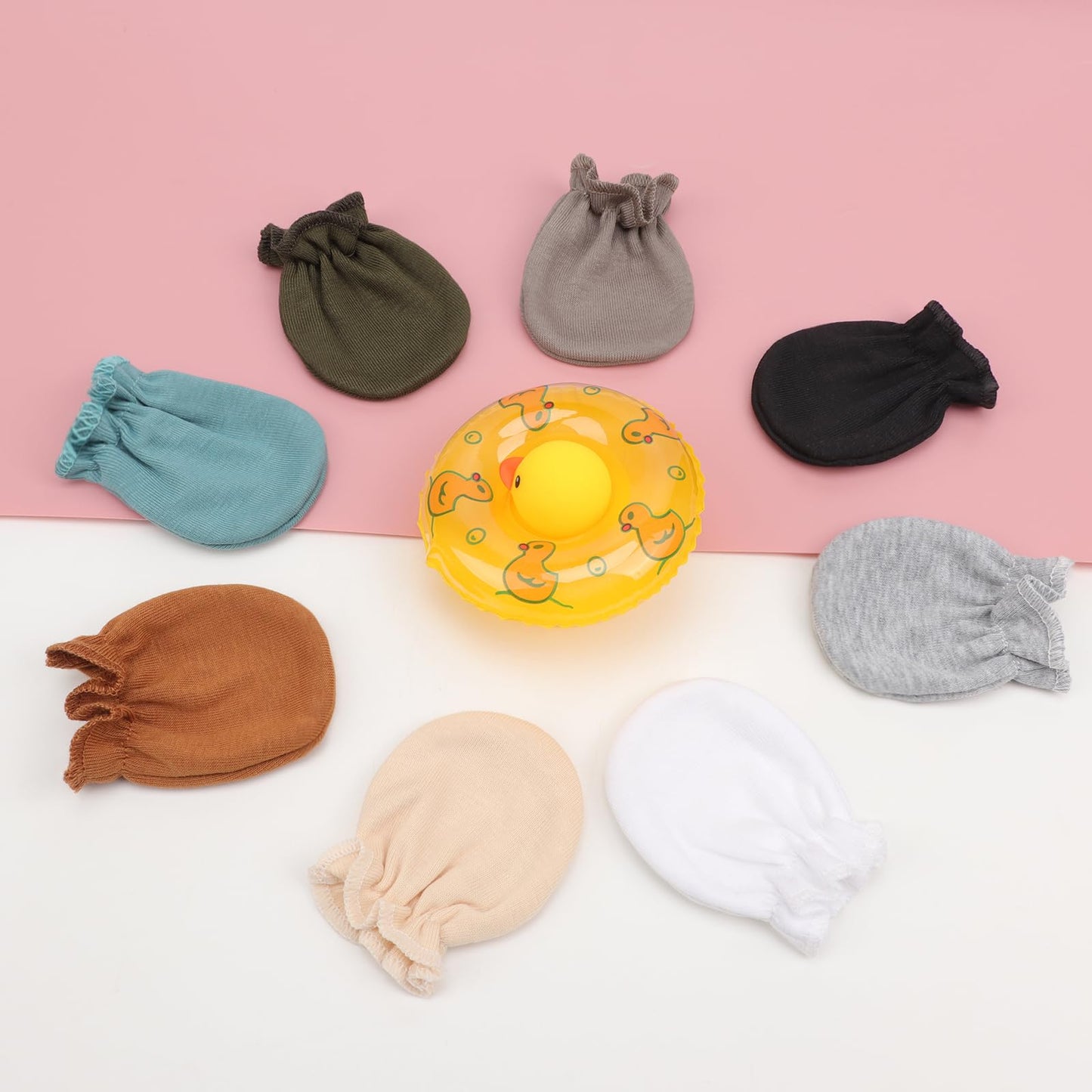 BQUBO Baby Fäustlinge Kratzschutz Handschuhe aus Baumwolle mit elastischem Bündchen Hypoallergen für Neugeborene und Babys von 0-6 Monaten Jungen und Mädchen