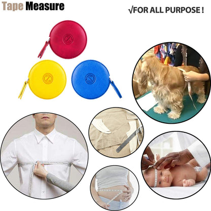 Maßband, Körpermaßband zum Nähen, für Schneider, Bastler, Stoff-Maßband für Körper- und medizinische Messungen, 1,5 m / 60 Zoll, beidseitig bedrucktes, einziehbares Lineal