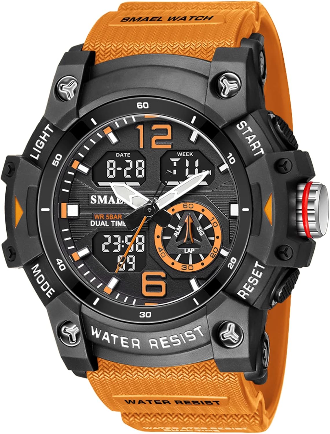 Mens Digital Watch, Sport Watches for Men Outdoor Military Digital Analog Stopwatch Waterproof Multifunctional Wrist Watch