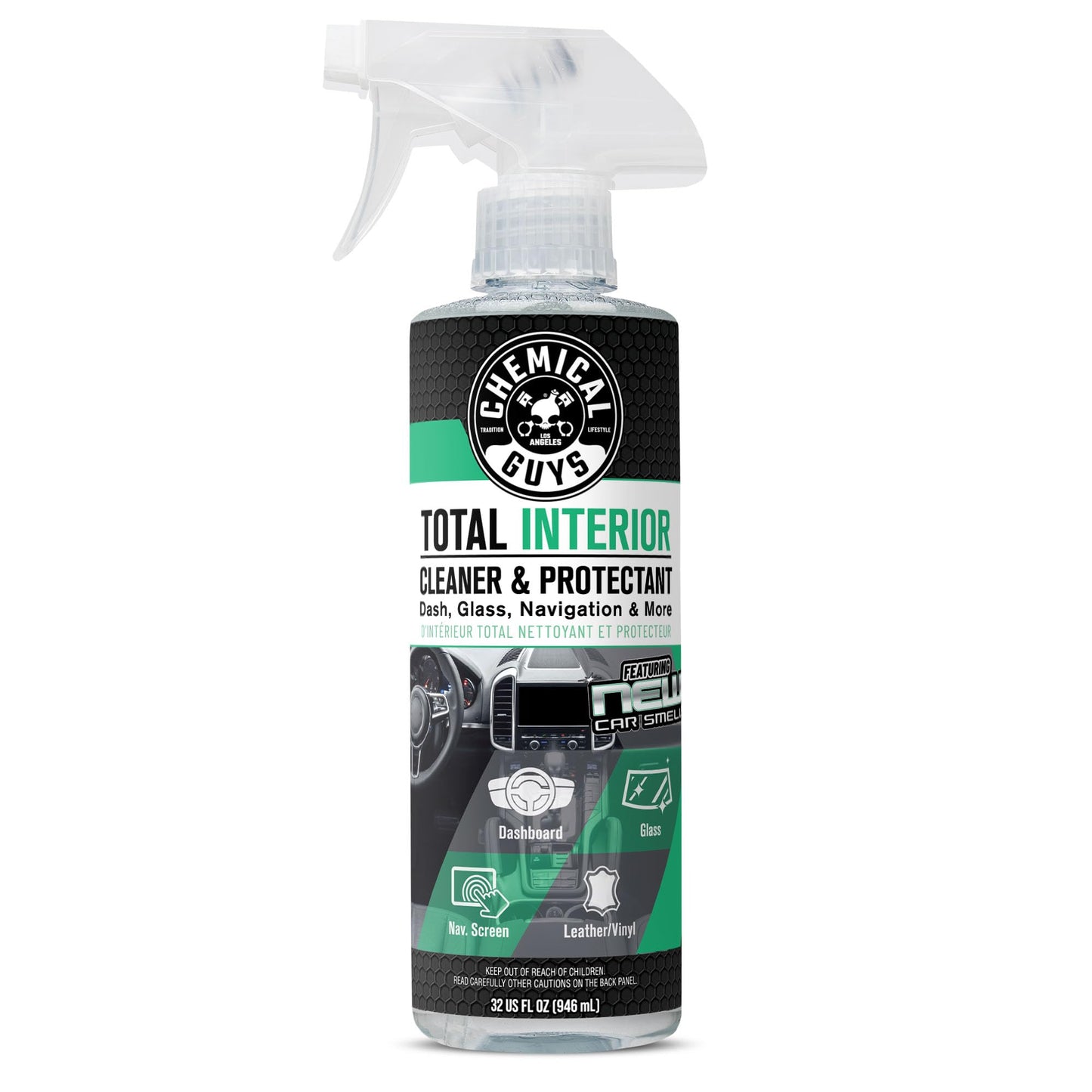 Chemical Guys Total Interior Reiniger & Protector, sicher für Autos, LKWs, SUVs, Motorräder, Wohnmobile & mehr, 473 ml (2er-Pack), Frischer Duft