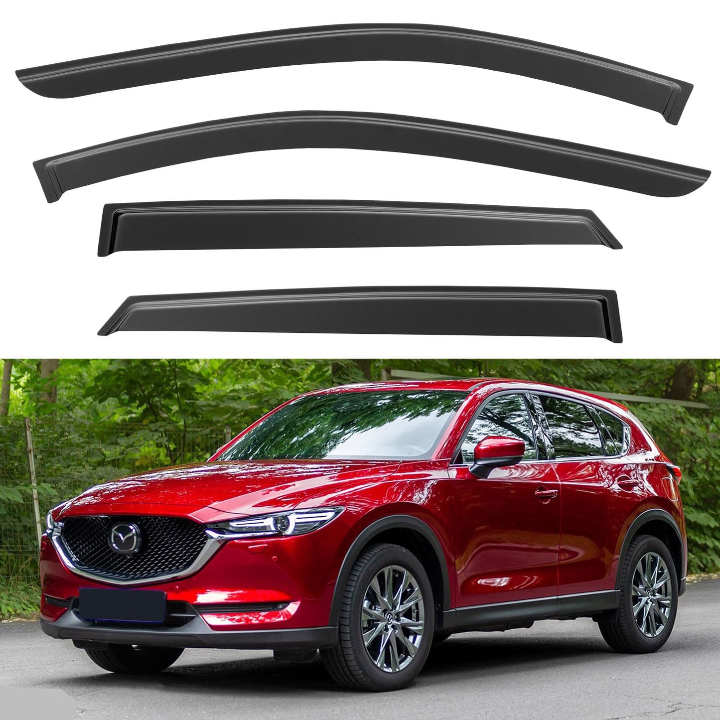 Window Visors Rain Guards for 2015-2026 Ford F150 SuperCrew & 2017-2026 F-150 Raptor F250 F350 F450 F550 Super Duty Crew Cab, Out-Channel Window Vent Deflectors Visors Shades Protectors
