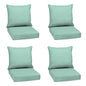 Arden Outdoor Foam Deep Seat Cushions Set, 24x24, Premium High-Density Foam, Never Flattens, Weather-Proof for Patio Chair Sofa Couch, Blue Shibori Stripe