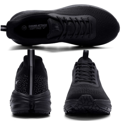 Grand Attack Men's Road Running Walking Shoes | Max Cushioned Comfort | Durable Non-Slip | Breathable Athletic Tennis Cross-Training Sneakers