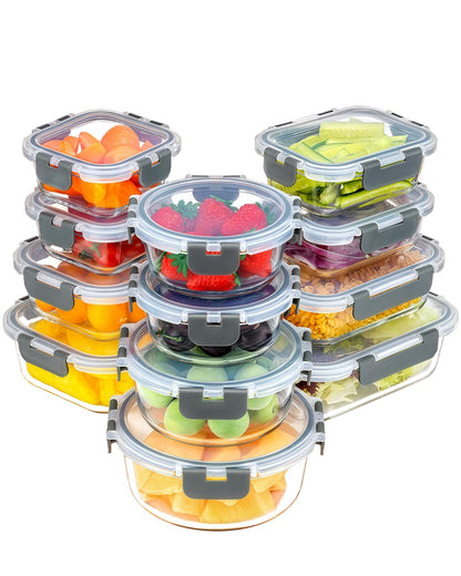 2 Pack Snackle Box –Air Tight Snack Containers with Divided, Lids&Handle –Clear Serving Tray for Fruits, Candy, Nuts –Portable for Travel, Parties, Daily Use (8 Containers Dishwasher Safe)