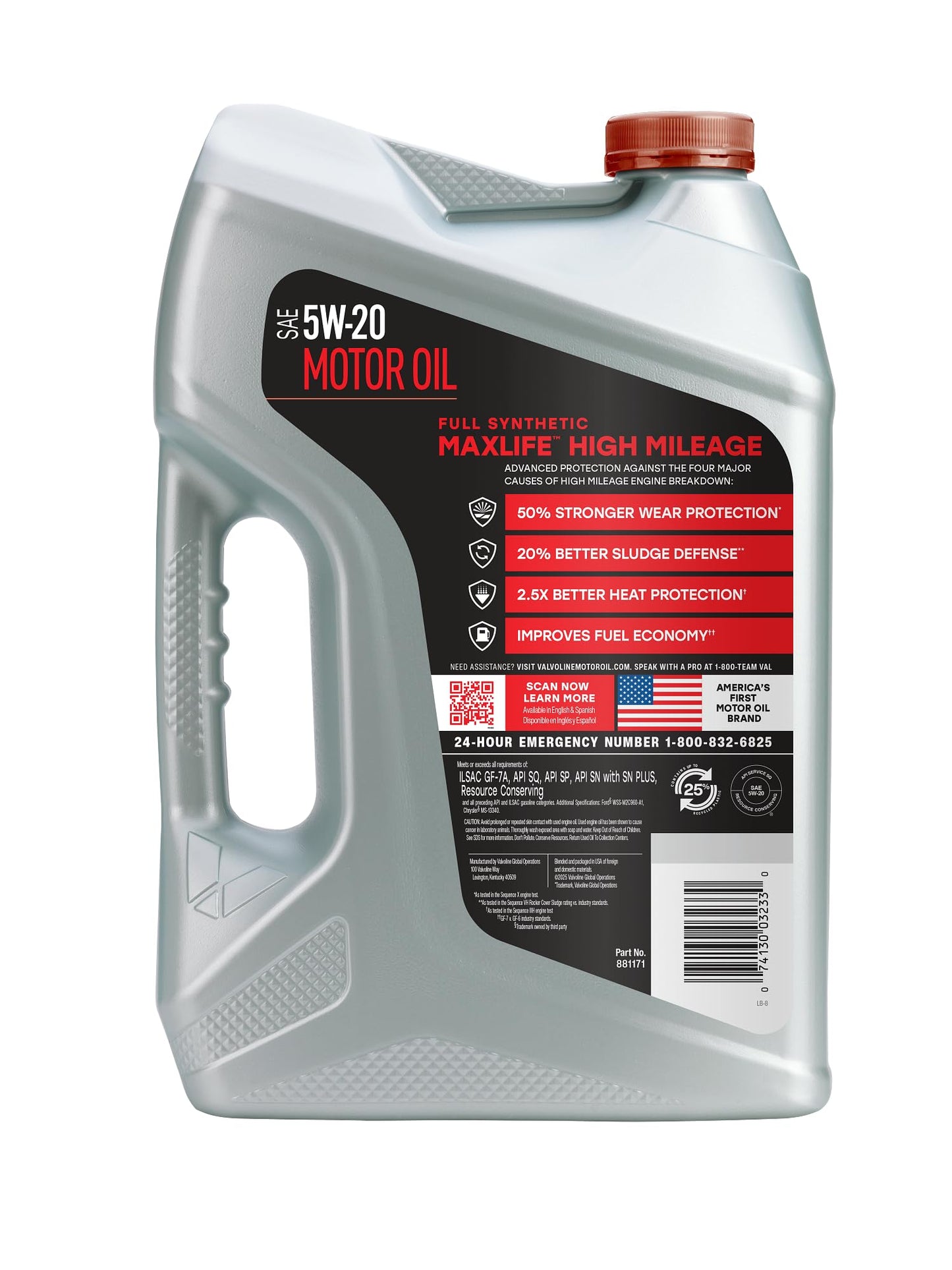 Valvoline MaxLife High Mileage 5W-30 Synthetic Blend Motor Oil 5 Quart