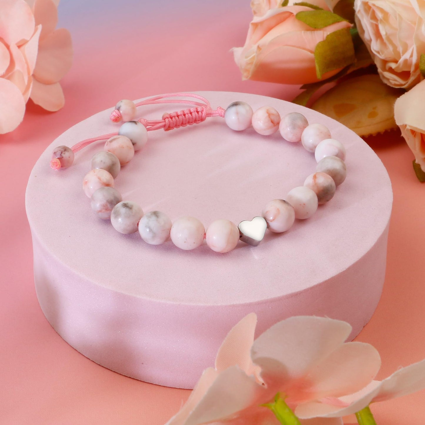 Sereney 5 Jahre altes Mädchen Geburtstagsgeschenkideen, verstellbares rosa-weißes Perlenarmband als Fünf-Jahres-5-Jahre-altes 5. Geburtstagsgeschenk für Teenager-Mädchen, Tochter, Nichte, Enkelin
