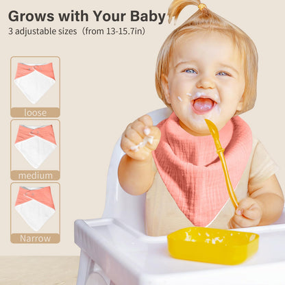 NISXABEBE Musselin-Baby-Lätzchen, 6er-Pack, Baby-Bandana-Spucktücher aus 100 % Baumwolle für Jungen und Mädchen, unifarbene Lätzchen für Spucken und Zahnen (Jungen)