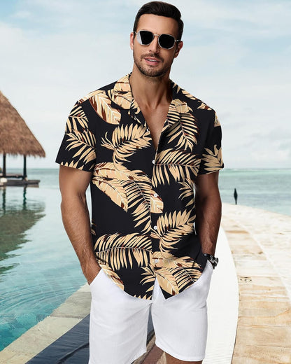 HMIYA Herren Hawaiihemden Kurzarm Button-Up Hemd Herren S-3XL