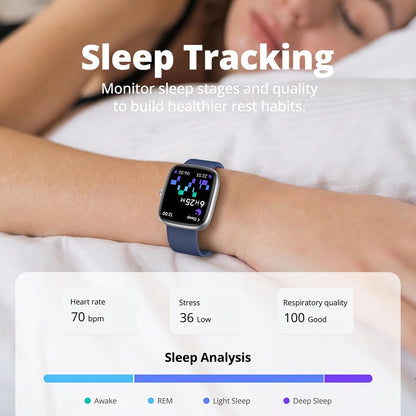 Smart Watch for Men Women (Answer/Make Call), 1.83" HD Fitness Tracker with Heart Rate/SpO2/Sleep Monitor