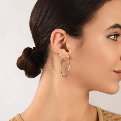 Große Gold Creolen für Frauen, Hypoallergene Dünne Gold Creolen, Sterling Silber Creolen für Damen, Extra Große, Mittelgroße, Große Creolen