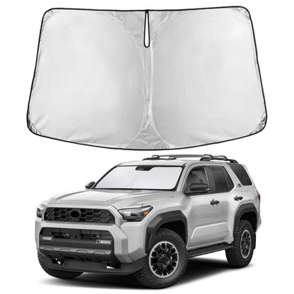 EcoNour Car Windshield Sunshade | Blocks 99% Heat & Keeps Interior Cool | Universal Fits Cars, SUVs, Trucks | Automotive Sun Screen, Visor & Car Accessories for Summer | Medium (64x32 Inches)