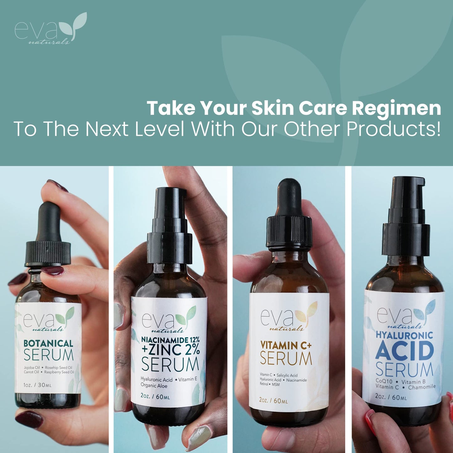 Eva Naturals Vitamin C Serum für das Gesicht – Anti-Aging Dark Spot Remover mit Retinol, Hyaluronsäure, Niacinamid & Salicylsäure – Gesichtsserum für Frauen für klare, glatte, strahlende Haut