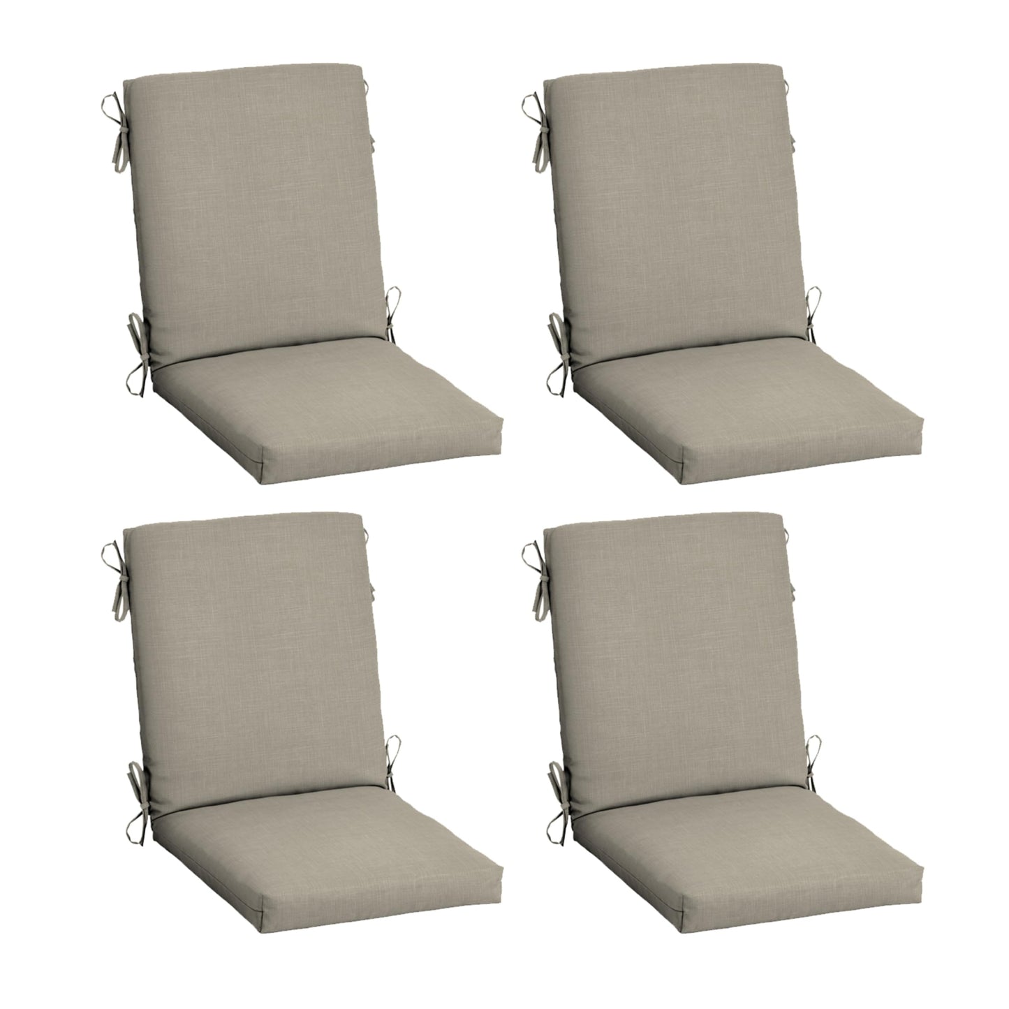 Arden 2-Pack Outdoor Patio Dining Chair Cushion, 20x44, Rain-Proof Seat Pad, Fade-Resistant Outdoor Cushion Black Cabana Stripe