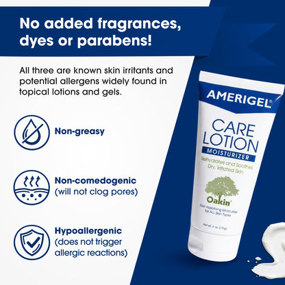 AMERIGEL Care Lotion – Hypoallergenic Moisturizer - Diabetic Skin Care - Rehydrates and Soothes Dry, Irritated Skin - 16 oz.