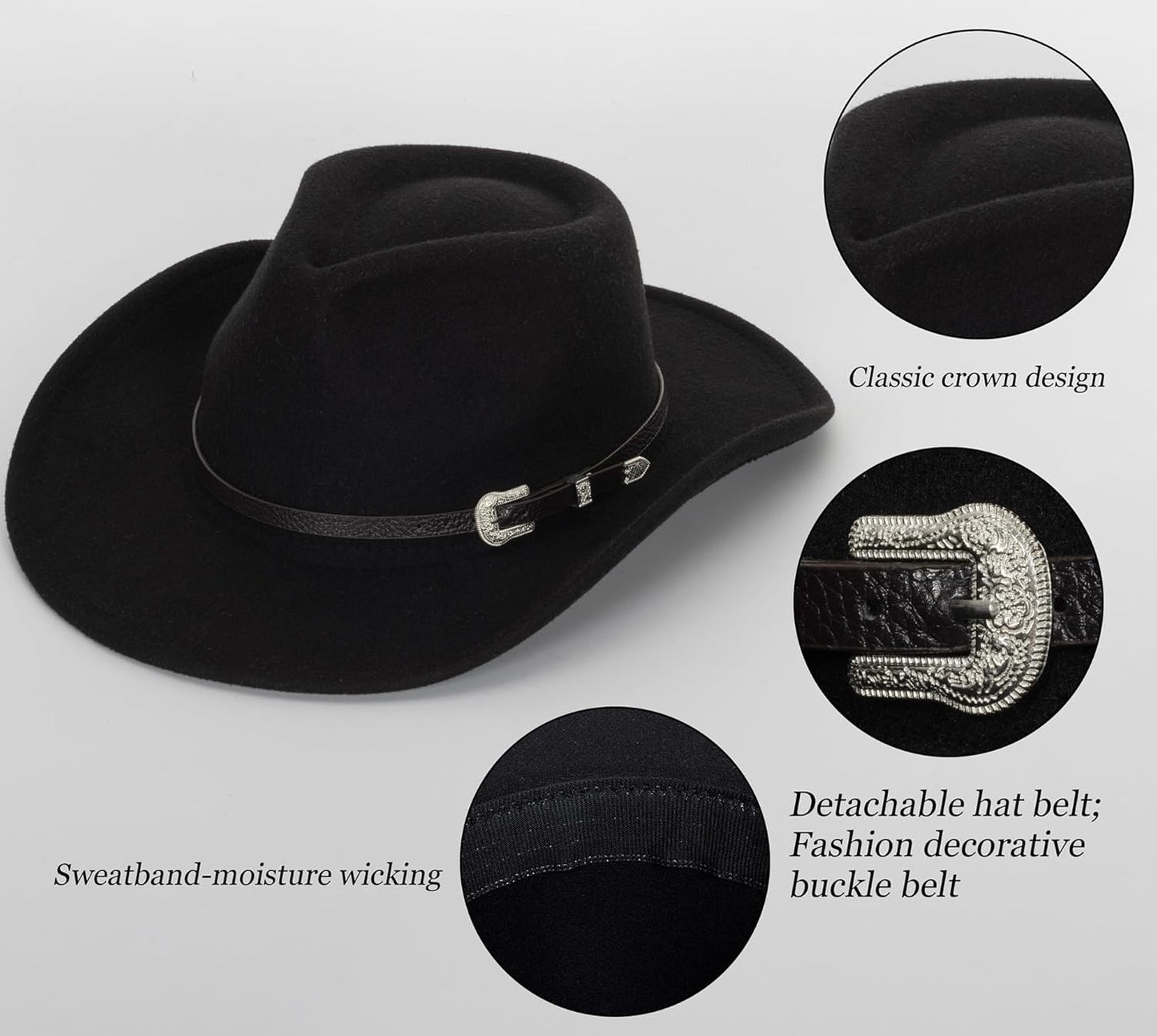 Cowboyhut für Jungen Mädchen Western Filzhut Fedora für Kinder 3-6 Jahre