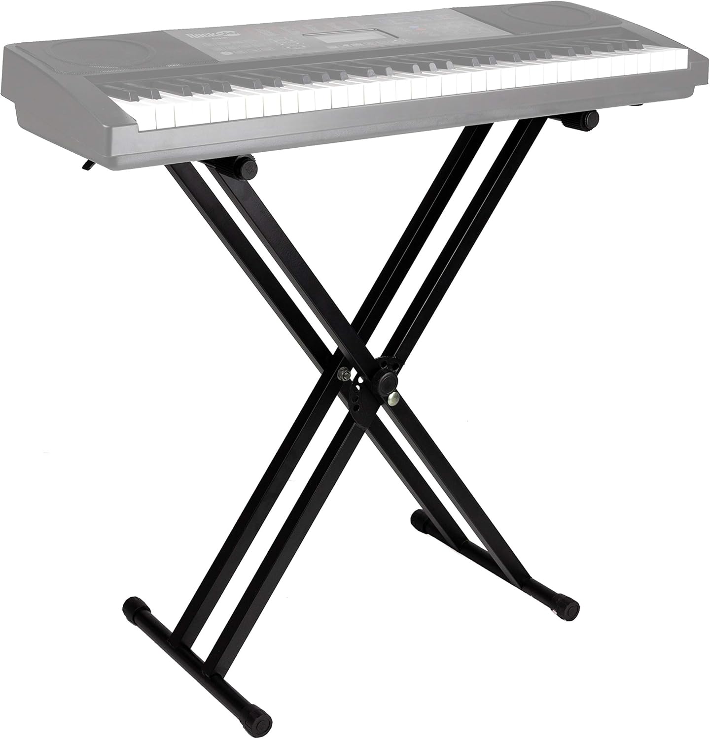 RockJam KB100 Verstellbare, gepolsterte Klavierbank, X-Stil, Schwarz