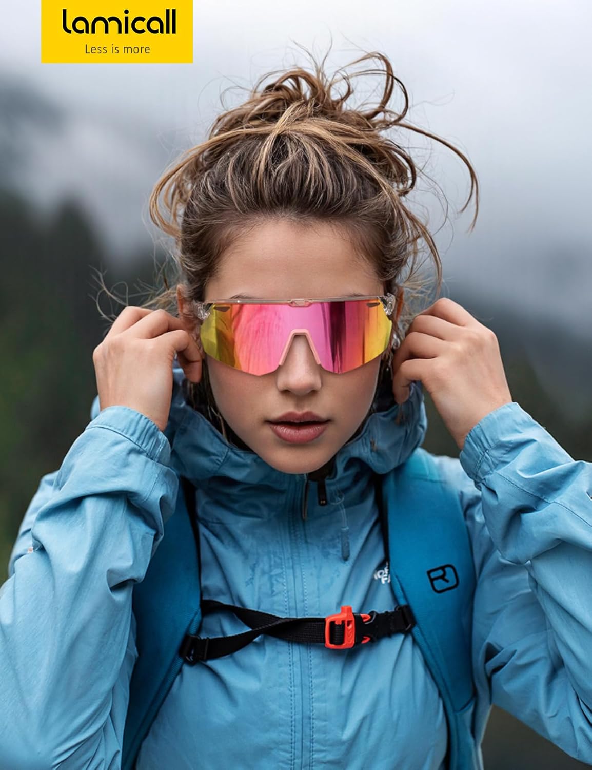 Lamicall Polarisierte Sportsonnenbrille Herren Damen, [24g Ultraleicht] Verstellbares Nasenpad Sportbrille für Fahrrad Wandern Laufen