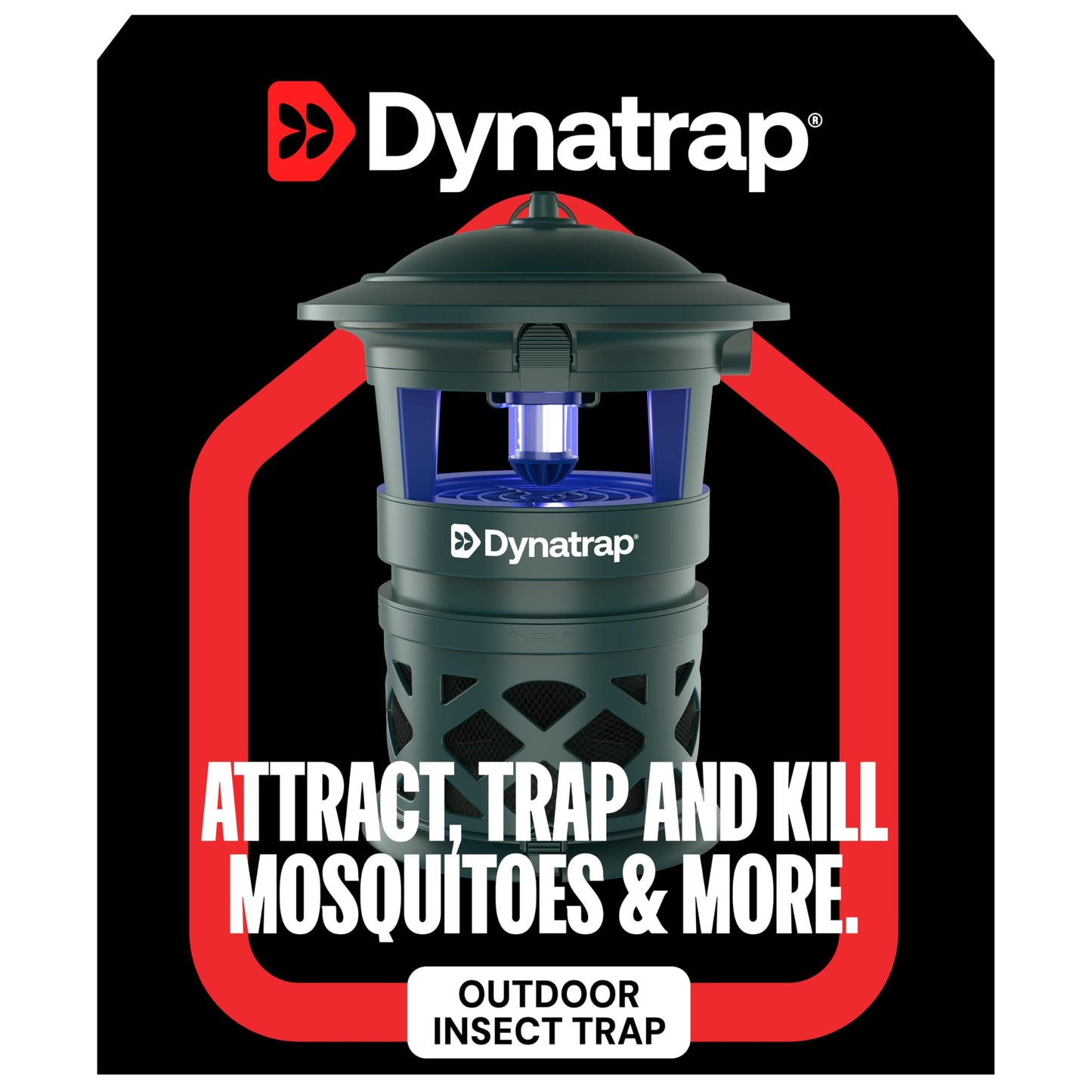 Dynatrap DT1130SR 1/2 Acre Mosquito & Flying Insect Outdoor Trap and Killer – Kills Mosquitoes, Flies, Wasps, Gnats, & Other Flying Insects - Bug Zapper Alternative – Black